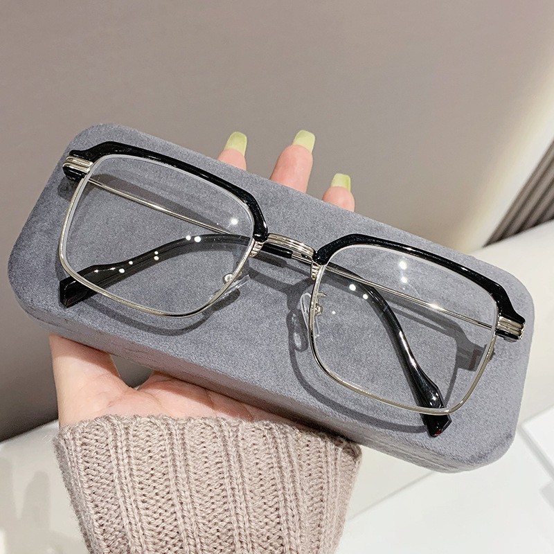 Retro Antique Acetate+Metal Full Rim Eyeglass Frame Square Men Women Eyewear 17g gallery