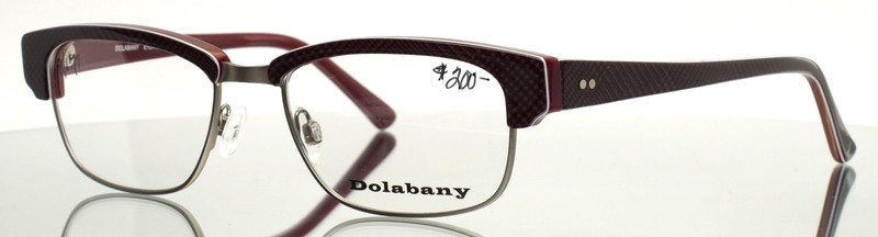 DOLABANY Samoa Burgundy Weave Mens Rectangle Full Rim Eyeglasses 51-17-140 B:32