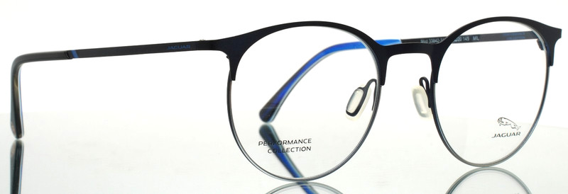 JAGUAR 33842 3100 Blue Silver Mens Round Eyeglasses 49-20-145 B:43 gallery
