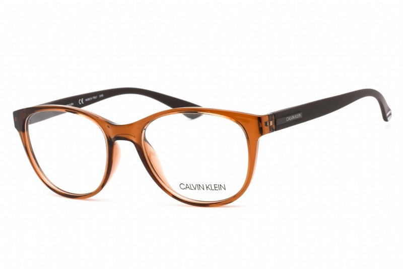 Calvin Klein CK19572 281 Crystal Amber 52mm Eyeglasses New Authentic