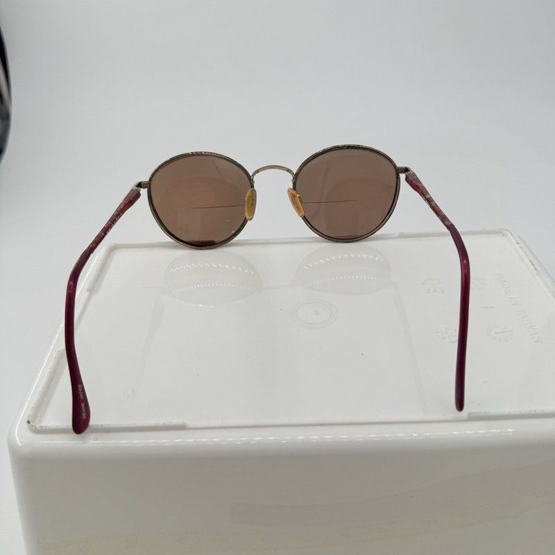 Vintage Oliver Winston Metro Round Eyeglass Frames Floral Red 55-21-145 gallery