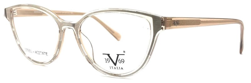 Crystal Cognac Acetate Soft Cat-Eyeglasses Steel Interior V8005 CC 51-16-140 gallery