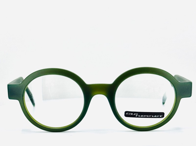 ITALIA INDEPENDENT 5017 032.000 Green Round Full Rim Eyeglasses 46-22-145 B:44