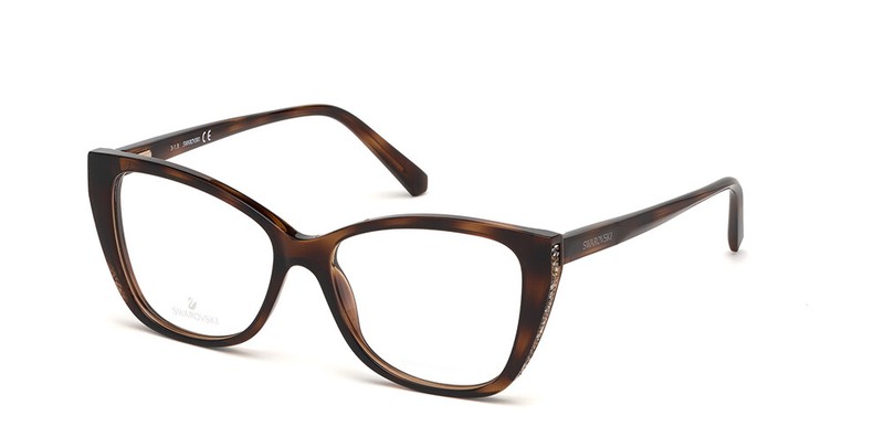 Swarovski SW 5290 052 Tortoise Eyeglasses Frame 53-15-140 STONES Cat Eye SK5290