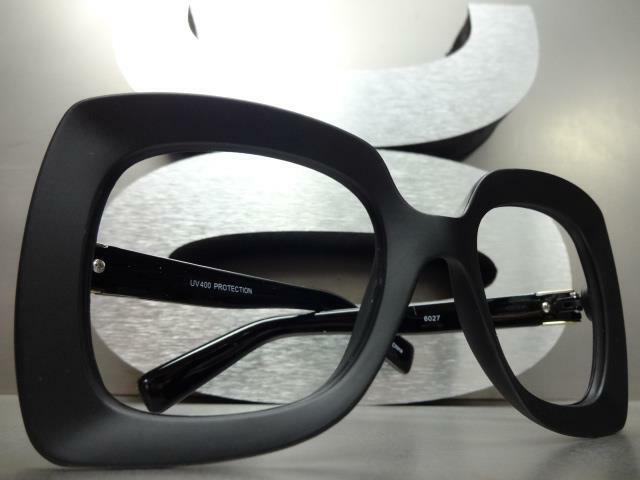 Oversized Exaggerated RETRO Large Black Lensless Eye Glasses Frame Only NO Lens gallery