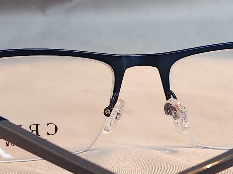 New Men's Cruz Eyeglass Frame I 405 Indigo Titanium Semi-Rimless 56-18-145 gallery