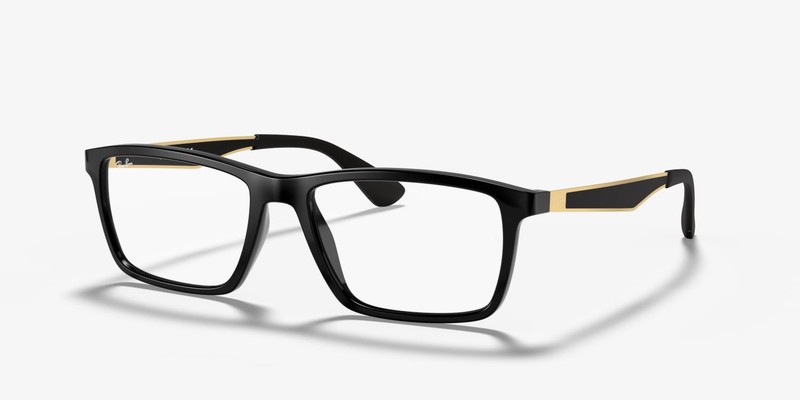 New Ray-Ban RX7056 -5644 Matte Black 53-17-145 Rectangle Eyeglasses