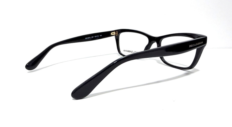 DOLCE & GABBANA DG 3215 501 SHINY BLACK RX EYEGLASSES 52-16-140 MM ITALY gallery
