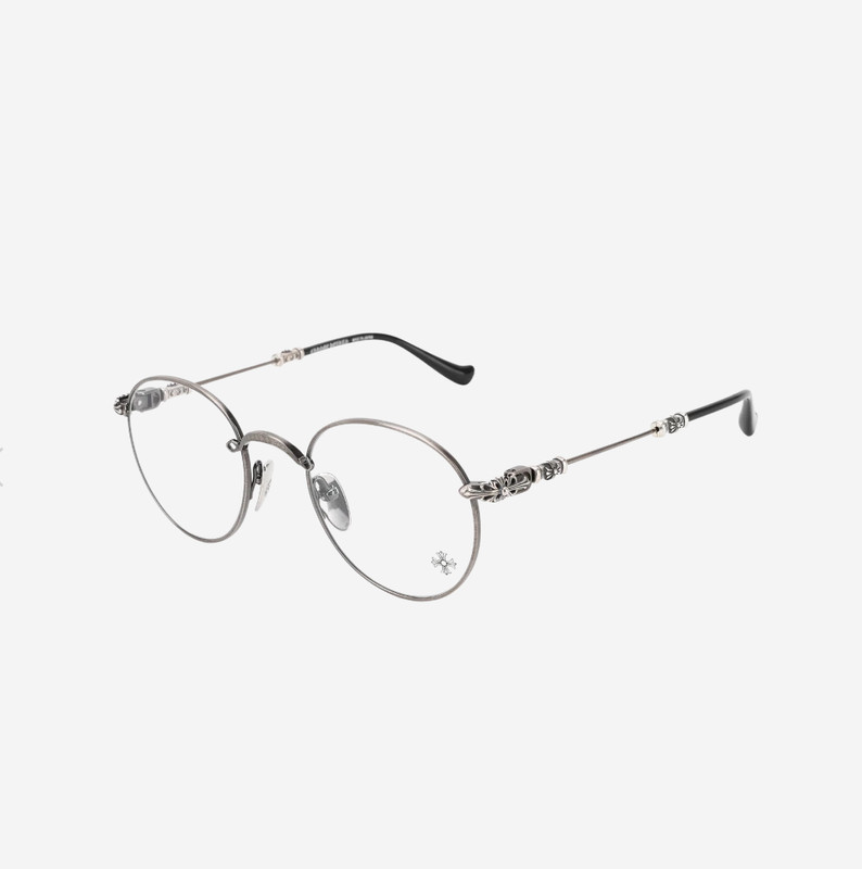 Chrome Hearts Bubba-A Antique Silver Black Plastic Eye Glass Frame [Brand-New]
