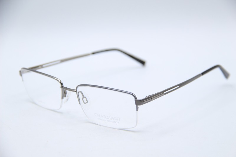 NEW CHARMANT CH 11461 GR SILVER BLACK AUTHENTIC DESIGNER EYEGLASSES 52-17