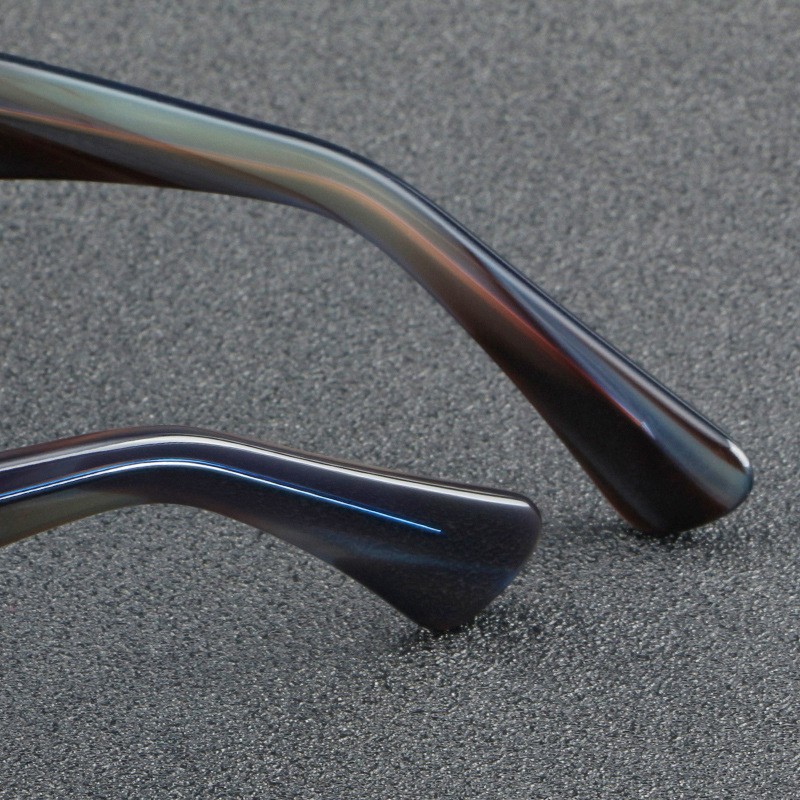 Classic Rivet Brown Round Full Rim Retro Acetate Frame Eyeglass 46-23-145 Unisex gallery