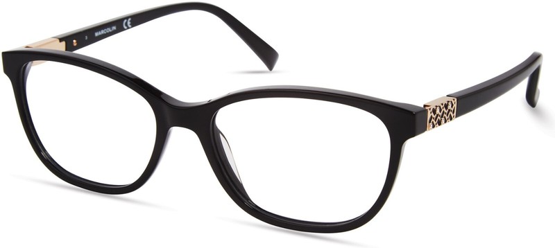 Marcolin Eyewear MA5030 001 Black Plastic Optical Eyeglasses Frame 53-15-145 MA