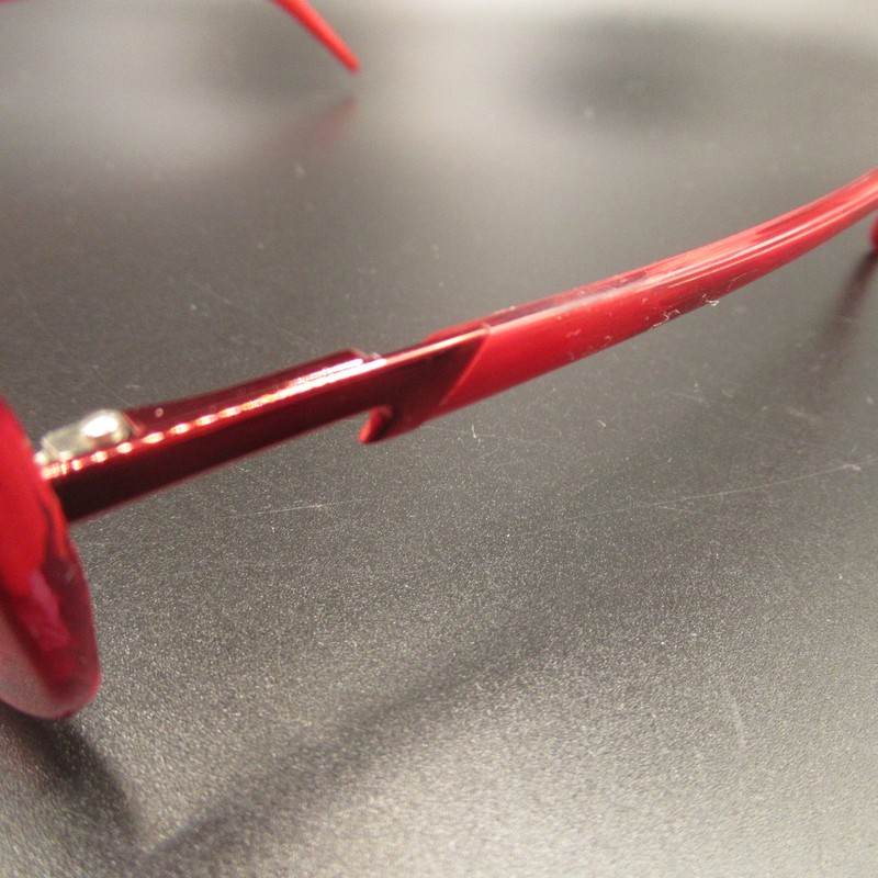 Red Rectangular Eyeglass Frames 51-14-140 Made in France Women's Men's Unisex gallery