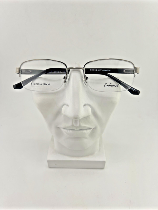 Enhance EN4114 Designer Eyeglasses Frames Matte Gunmetal 54-19-145 Glasses