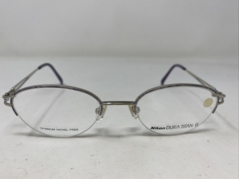 Nikon DURA TITAN DT4701 0394 49-20-135 Purple/Silver Eyeglasses Frame &C65