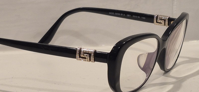 VERSACE Eyeglasses MOD. 3234-B GB1 53-16 140 Black & Gold Frames w/ Crystals gallery