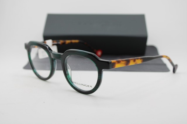 NEW BELLINGER DENMARK LOVE-HOPE C321 GREEN HAVANA RED AUTHENTIC EYEGLASSES 45-22