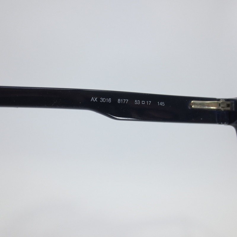 Armani Exchange AX3016 8177 Black Rectangular Eyeglasses Frames 53-17-145 Mens gallery