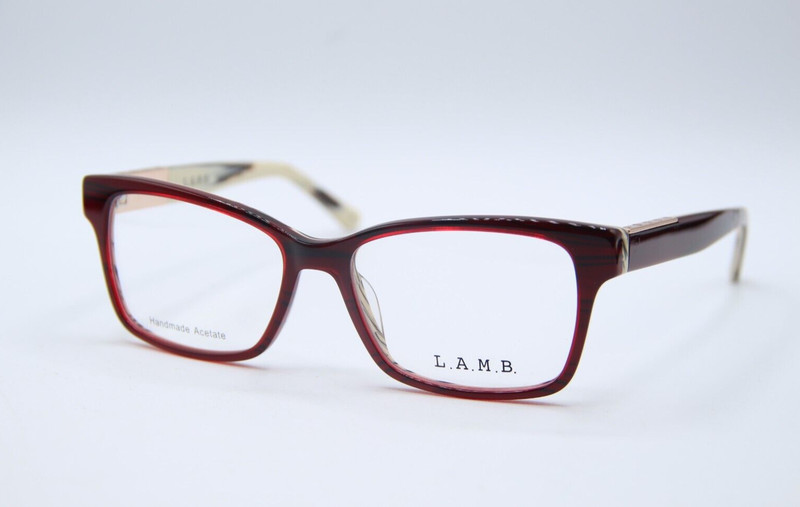 NEW L.A.M.B. LA060 BUR BURGUNDY PEARL AUTHENTIC EYEGLASSES 53-16