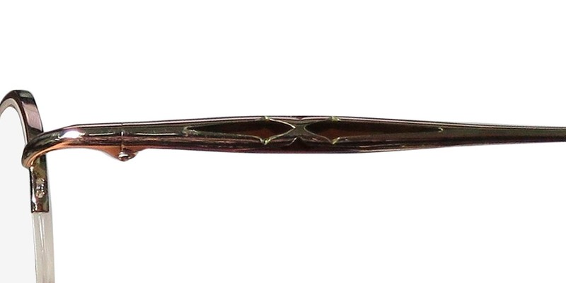 NEW KATA NOA EYEGLASS FRAME 47-19-140 HALF-RIM OVAL METAL UNISEX GOLD BRN gallery