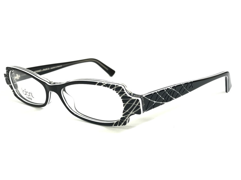 Jean Lafont Eyeglasses Frames TIGRESSE 009 Black White Clear Rectangle 50-15-142 gallery