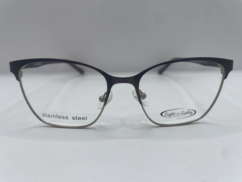Eight to Eighty Hazel Brown Gold Eyeglass Frames 52-17-140 New