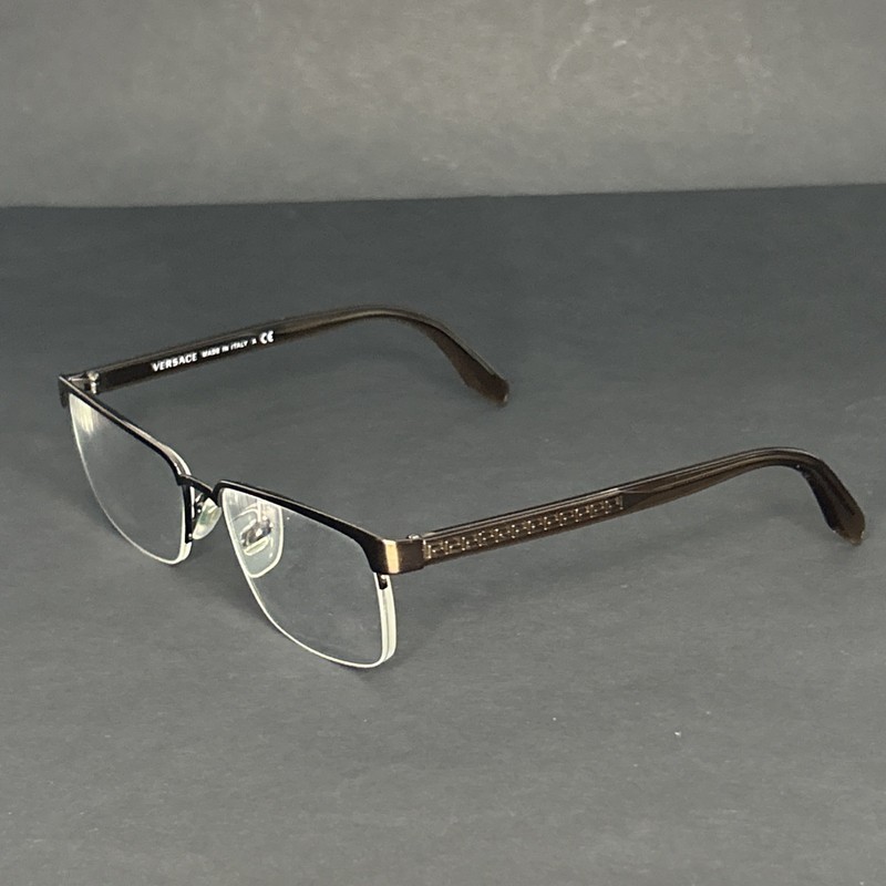 VERSACE Eye glasses Bronze 1/2 Rim MOD 1241 1269 54-18 145 Greek Key Frames Only