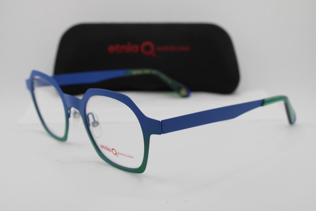 NEW ETNIA BARCELONA BRUTAL N24 GRBL GREEN BLUE GUNMET AUTHENTIC EYEGLASSES 47-22