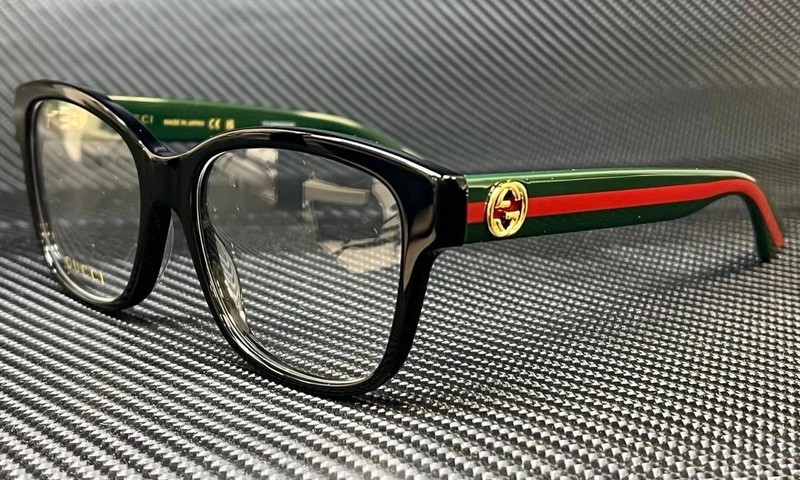 GUCCI GG0038ON 011 Black Green / Red Women’s 54 mm Eyeglasses
