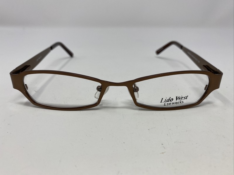 Lido West PARADISE M.BROWN 48-17-135 Brown Full Rim Metal Eyeglasses Frame EI94