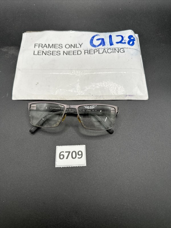 JULIUS Full Rim Acetate Round Black Eyeglass Frames 54-17 G128