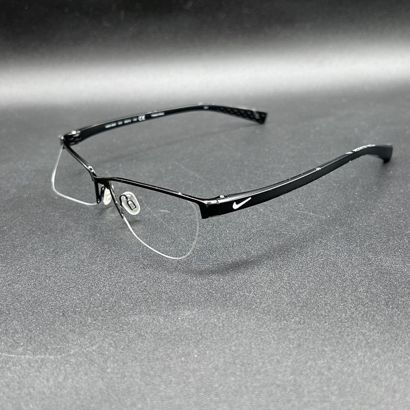 Nike 8098 010 Half-Rim Eyeglasses Frame Black 56-16-140 Used