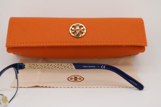 NEW TORY BURCH TY 1047 3058 BLUE GOLD GUNMETAL AUTHENTIC EYEGLASSES 49-16 gallery