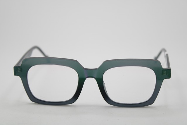 NEW L.A. EYEWORKS FAIRFAX 987 CLEAR TEAL GLITTER AUTHENTIC EYEGLASSES 46-20 gallery