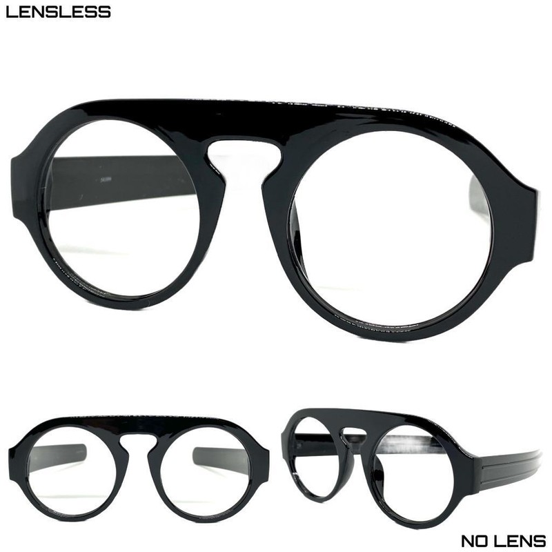 Oversized Exaggerated Retro Large Black Lensless Eye Glasses Frame Only NO Lens gallery