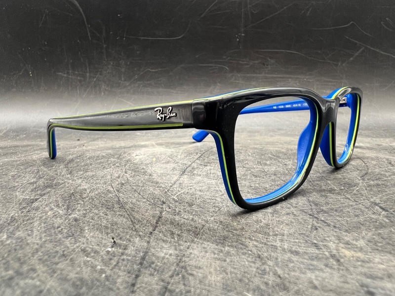 Boys Ray-Ban Eyeglasses Kids RB 1536 Full Frame Square Plastic Blue Black Green gallery
