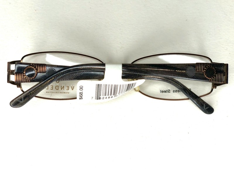 BOGO~ Vendela Eyewear Eyeglasses FRAMES V1010 med Brown 53-18-135 rx stainless gallery