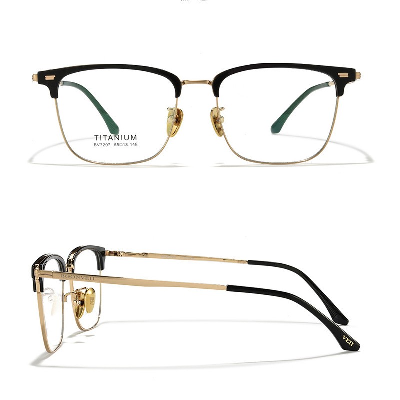 149mm Oversize Square Glasses Browline Frame Ultra-Light Pure Titanium Eyewear