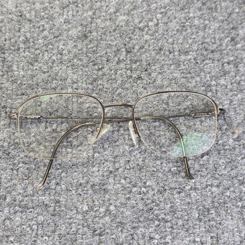 SAFILO ELASTA 7033 SQUARE HALF RIM EYEGLASS FRAMES GRAY 53-19-140 USED