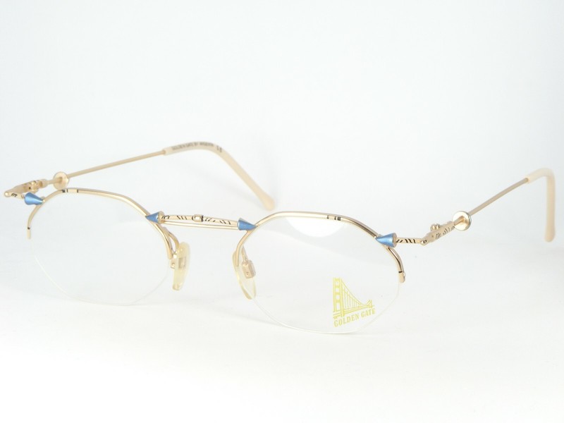 GOLDEN GATE by ARGENTA 905 003 GOLD /BLUE EYEGLASSES GLASSES FRAME 48-20-135mm