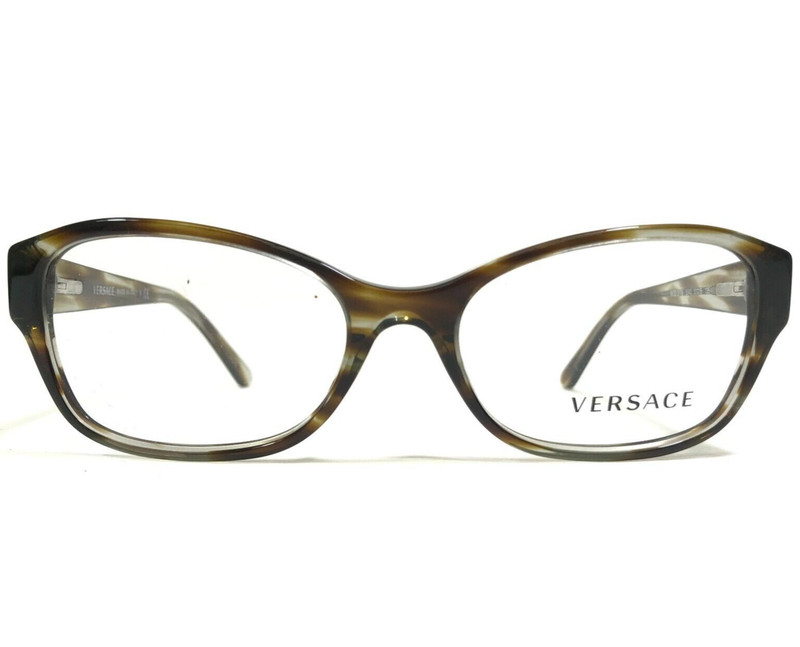 Versace Eyeglasses Frames MOD.3176 5042 Clear Brown Gray Horn Cat Eye 51-16-135