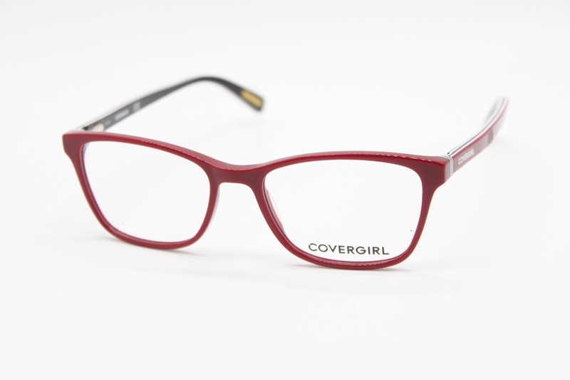 NEW COVERGIRL CG0484 066 RED BLACK WHITE AUTHENTIC EYEGLASSES 52-17