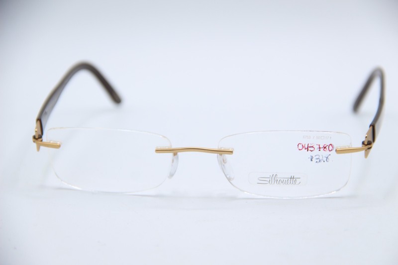 NEW SILHOUETTE 6753 30 6051 GOLD BROWN AUTHENTIC FRAMES EYEGLASSES 50-17 gallery
