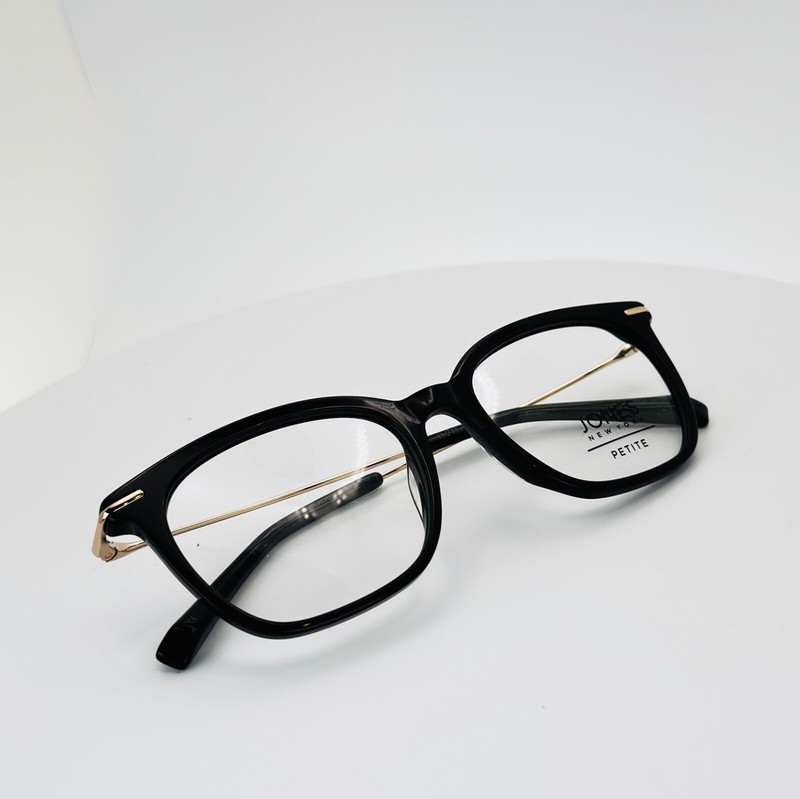 JONES NEW YORK J240 BLACK Black Gold Square Full Rim Eyeglasses 49-18-135 B:39  gallery