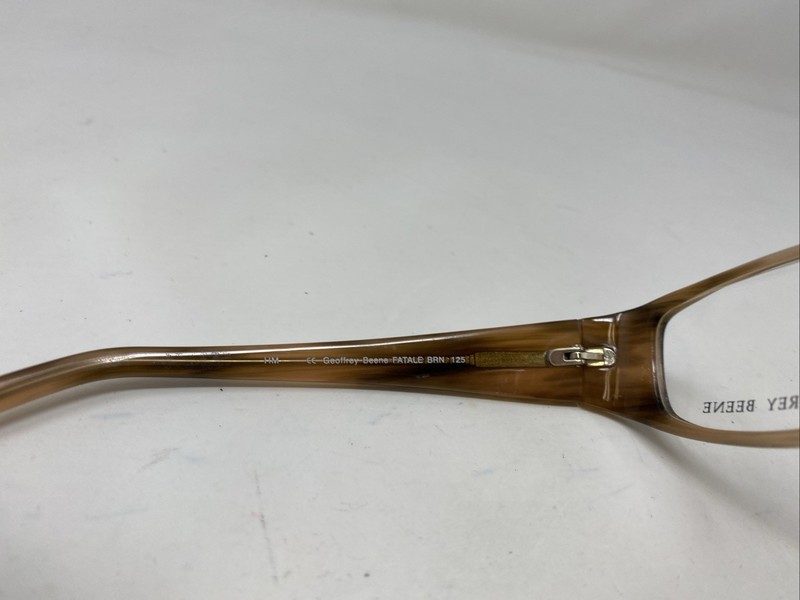 Geoffrey Beene FATALE BRN 55-18-125 Brown Horn Full Rim Eyeglasses Frame G106 gallery