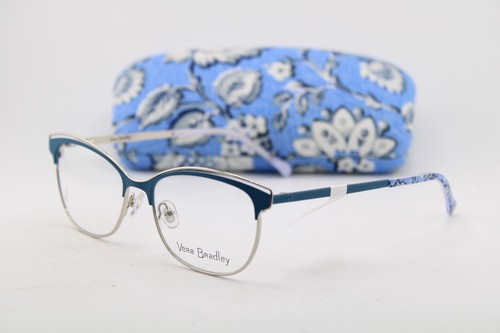 NEW VERA BRADLEY CHARLI SWEET GARDEN BLUE FLORAL GOLD AUTHENTIC EYEGLASSES 53-16