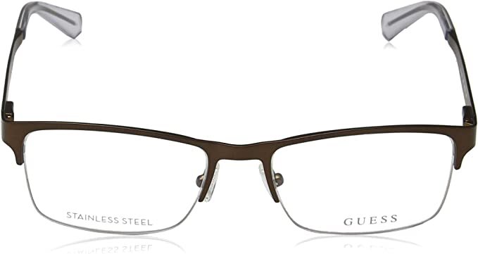 GUESS GU1936 049 Brown Metal Semi Rimless Optical Eyeglasses Frame 54-18-140