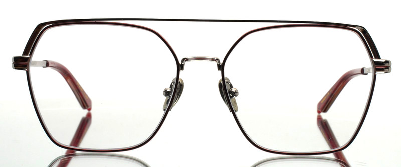 COCO AND BREEZY Truth 104 Red Gunmetal Unisex Aviator Eyeglasses 56-16-142 B:47 gallery