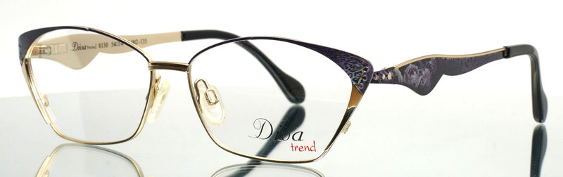 DIVA TREND 8130 C.002 Violet Gold Womens Cat Eye Eyeglasses 54-14-135 B:35 F
