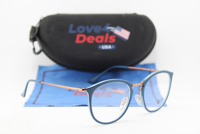 NEW RAY-BAN RB 7140 5853 BLUE BRONZE AUTHENTIC EYEGLASSES 51-20 gallery